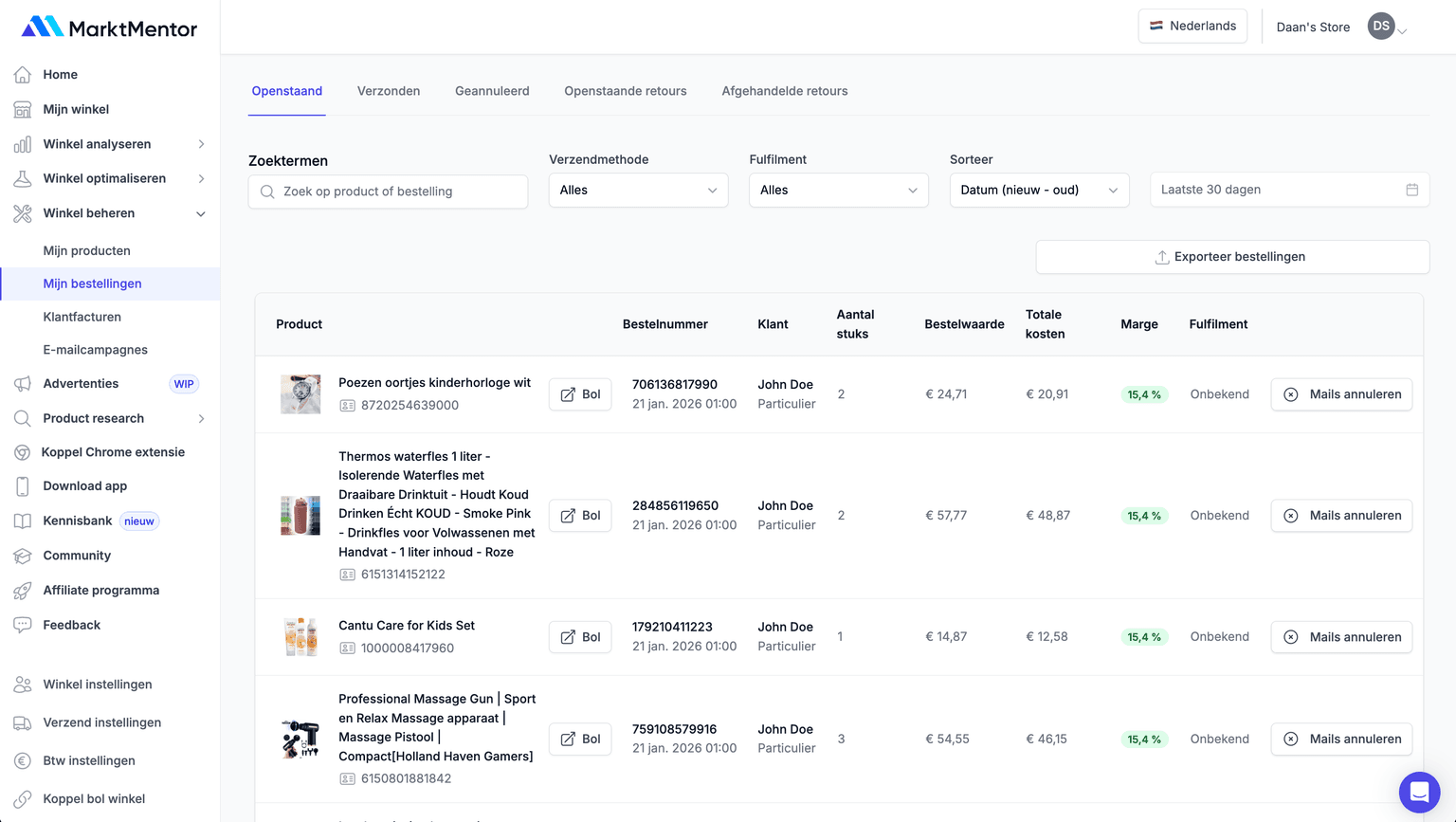 MarktMentor Mijn Bestellingen screenshot