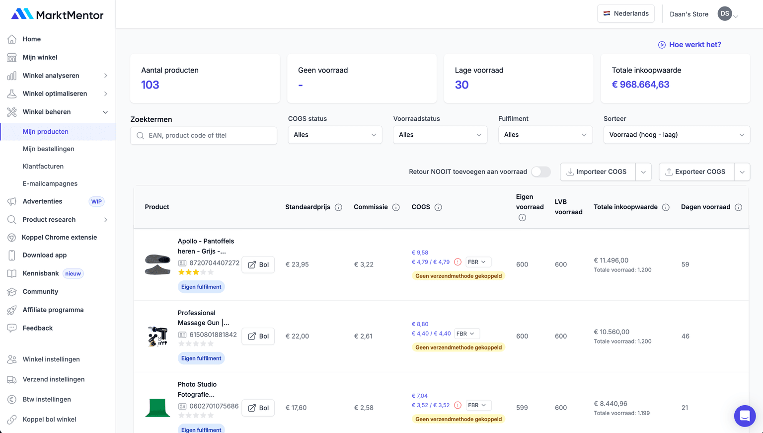 MarktMentor Mijn Producten screenshot